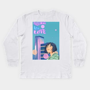 Falling in love Kids Long Sleeve T-Shirt